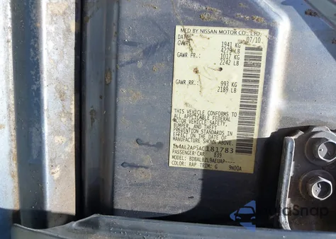 2010 Nissan Altima 2.5 S z USA, uszkodzony, nr VIN 1N4AL2AP5AC181783